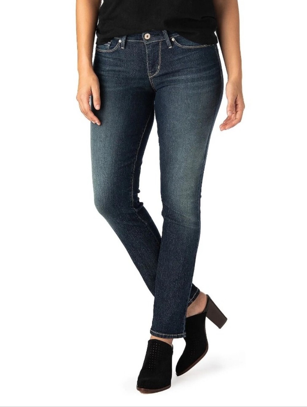 NWT Levi Strauss Jeans Modern Mid Rise Classic Slim Fit Super Stretchy 12 Denim